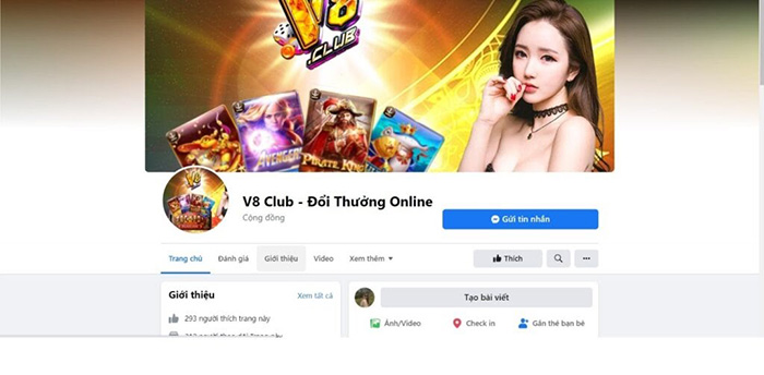 Nhận Giftcode V8 club hàng ngày thông qua Fanpage