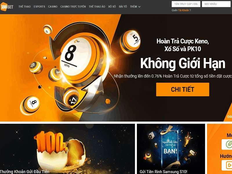 Giao diện 188Bet