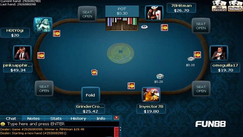 Một ván chơi poker online