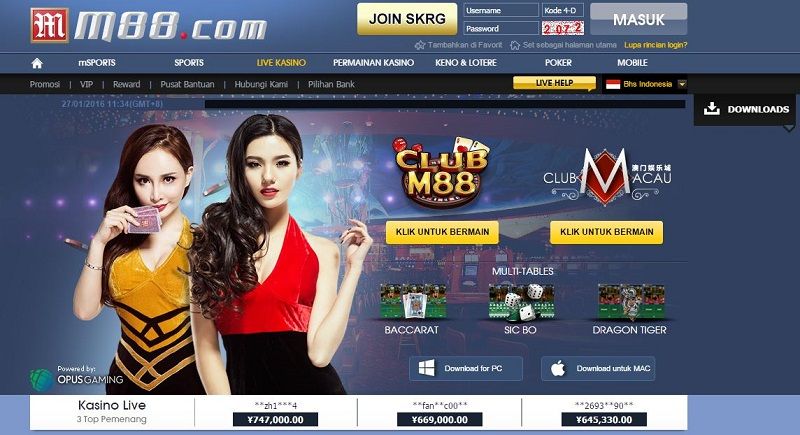 Trang web casino uy tín M88