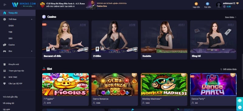 Game casino trực tuyến