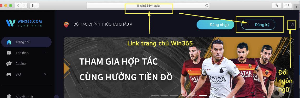 Truy cập vào website chính thức để đăng ký WIN365